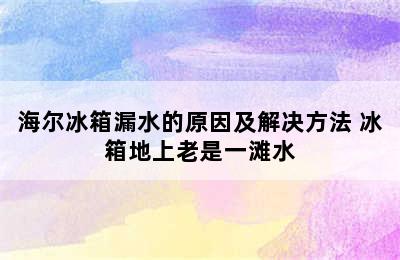 海尔冰箱漏水的原因及解决方法 冰箱地上老是一滩水